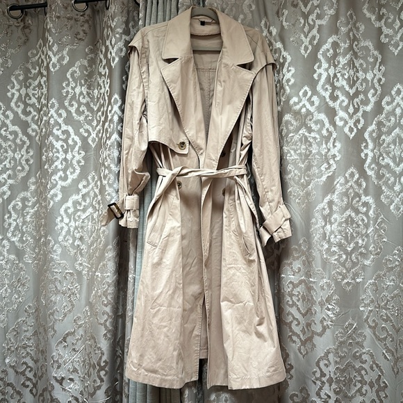 H&M Jackets & Blazers - H&M Long Trench Cotton Twill Coat Size Large